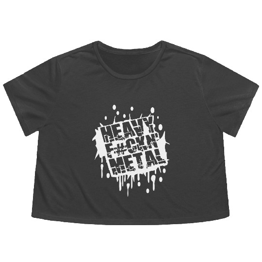 Heavy F#ckin' Metal Hard Rock Music Graffiti Spray Flowy Cropped Tees