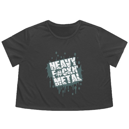 Heavy F#ckin' Metal Hard Rock Music Graffiti Spray Flowy Cropped Tees