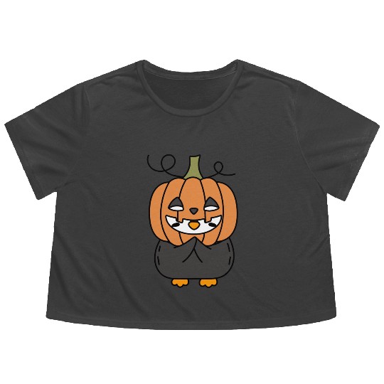 Halloween Penguin, funny penguin Flowy Cropped Tees