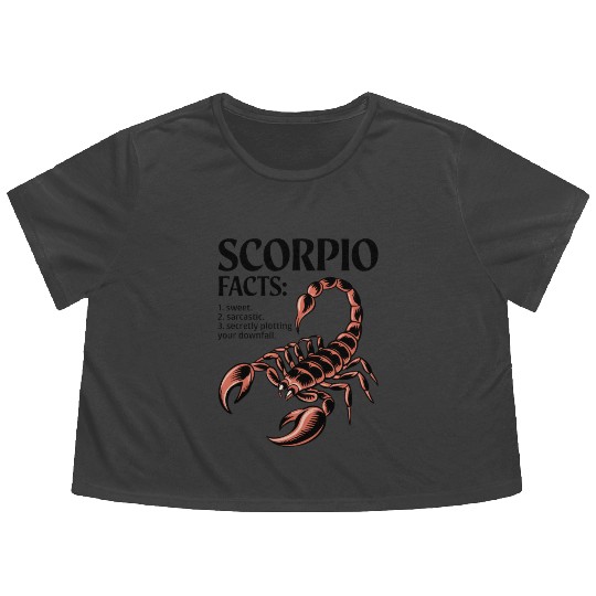 Funny Scorpio Zodiac Quote Flowy Cropped Tees