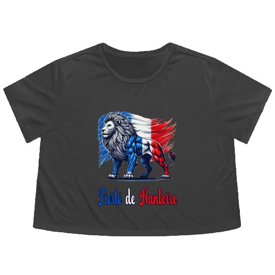 The pride of Nanterre flag design Flowy Cropped Tees