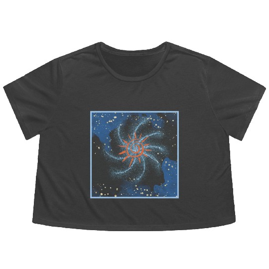 galaxy sun Flowy Cropped Tees