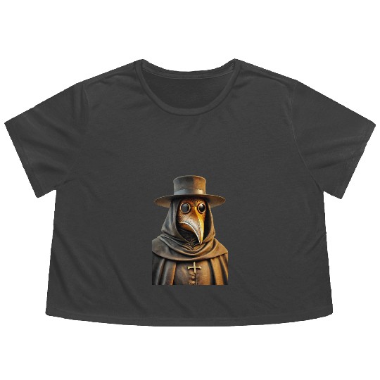 Golden Plague Doctor Flowy Cropped Tees