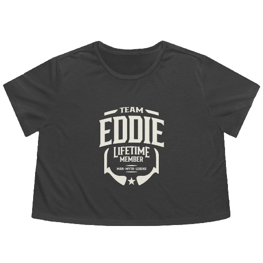 Team Eddie Lifetime Member Funny Name Eddie Flowy Cropped Tees