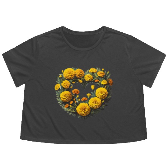 Marigold Flowers Flowy Cropped Tees