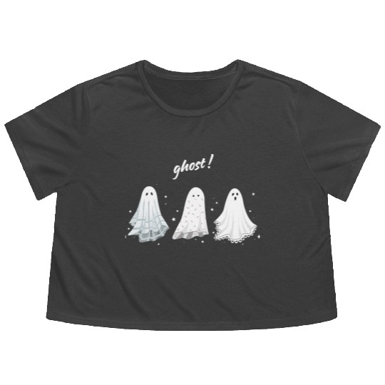 Ghost Halloween Flowy Cropped Tees