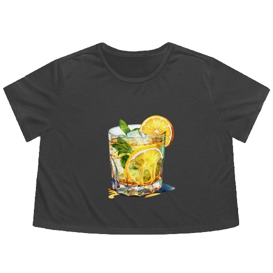 Lemonade Cocktail Drink Flowy Cropped Tees