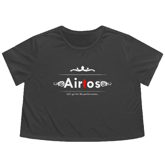 AT logotext with Red T and white DESIGN Flowy Cropped Tees