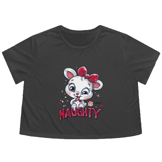 Naughty and Cute Flowy Cropped Tees