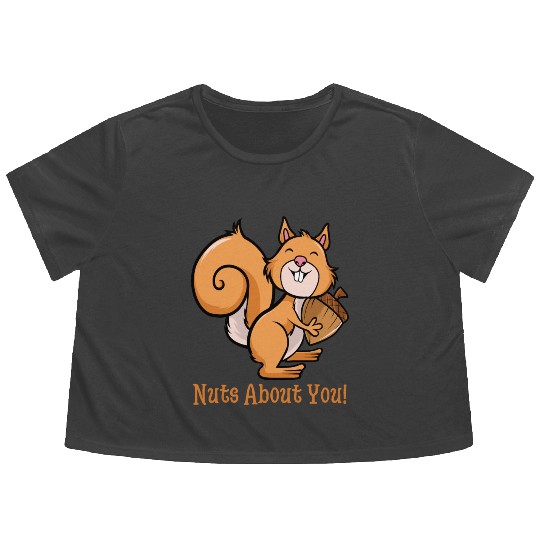 Surprised Squirrel Flowy Cropped Tees