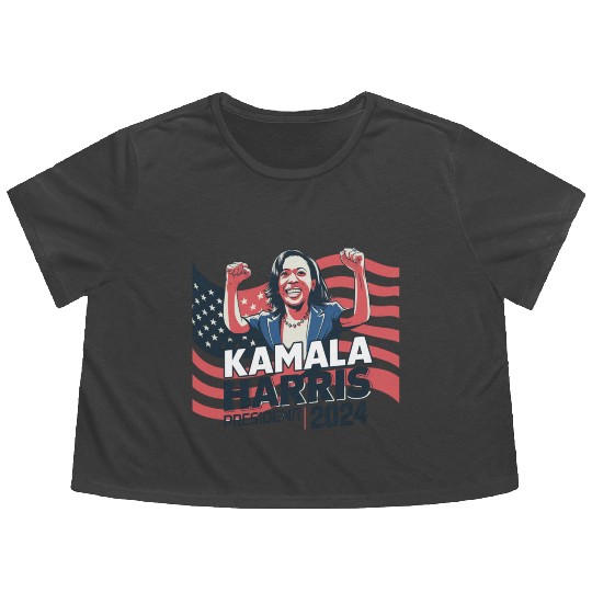 Kamala Harris 24 For The People, Flowy Cropped Tees