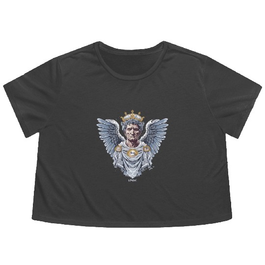 Emperor Caesar with Angel Wings Flowy Cropped Tees