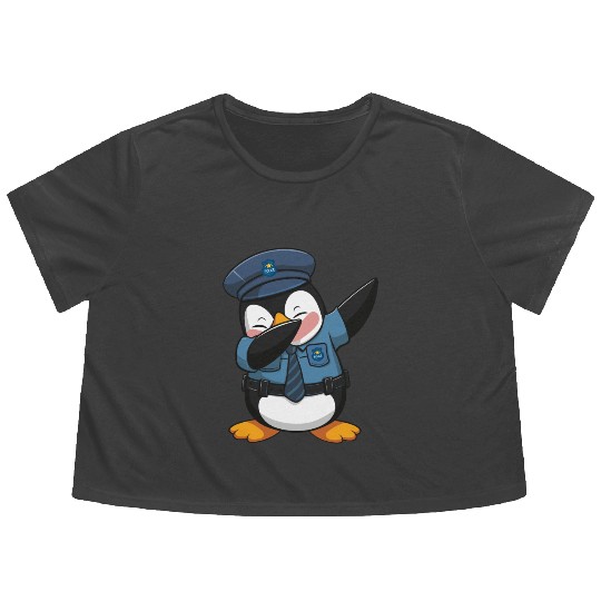 Penguin Famila, Funny penguin , Penguin logo Flowy Cropped Tees