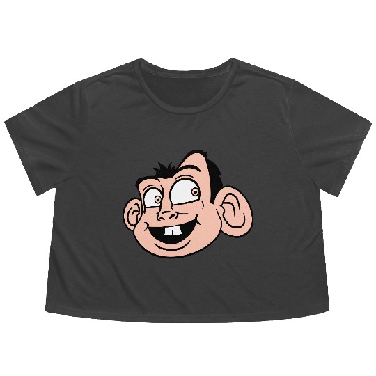 Monkey Face Sweet Cute Little Head Laughs Happy Flowy Cropped Tees