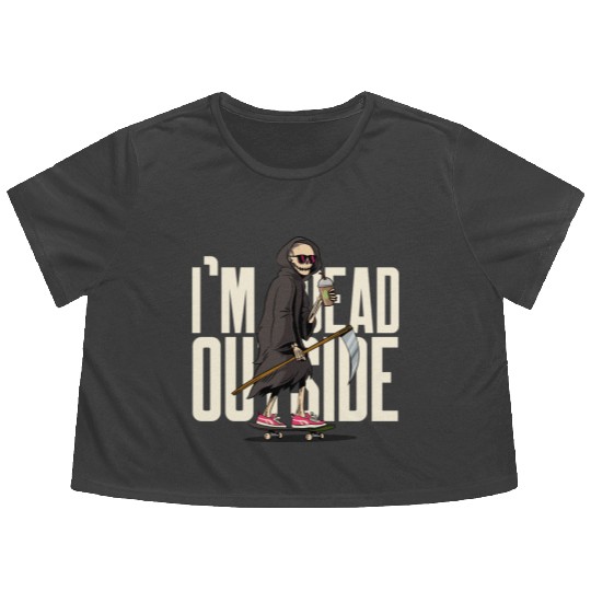I'm Dead On Inside | Hilarious | Cheers to Comedy Flowy Cropped Tees