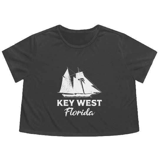 KEY-WEST FLORIDA Sailing Sunshine-State West Keys Flowy Cropped Tees