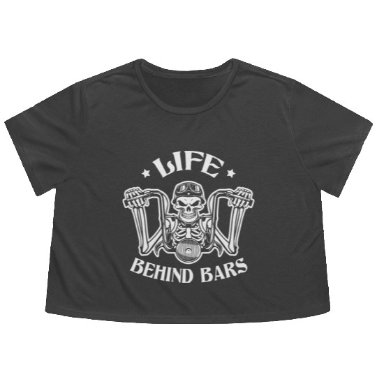 Life Behind Bars Biker LIKE US ON FACEBOOK # Flowy Cropped Tees