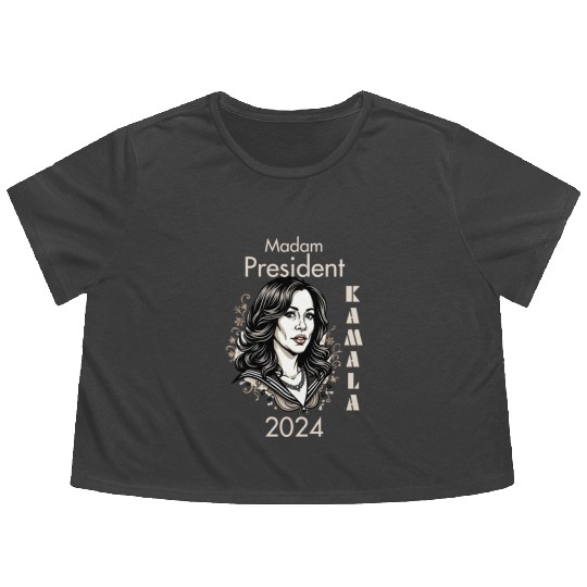 Madam President Kamala Harris 2024 Flowy Cropped Tees