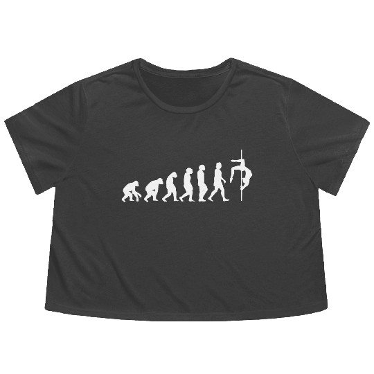 Pole dance dancer evolution of people sport Flowy Cropped Tees