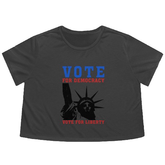 Vote for Democracy, Vote for Liberty US Election Flowy Cropped Tees