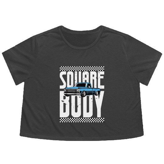 Vintage American Square Body Truck 4x4 Mud Trucks Flowy Cropped Tees