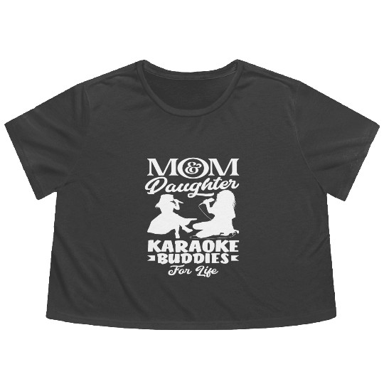 Mom And Daughter Karaoke Friends Forever Flowy Cropped Tees