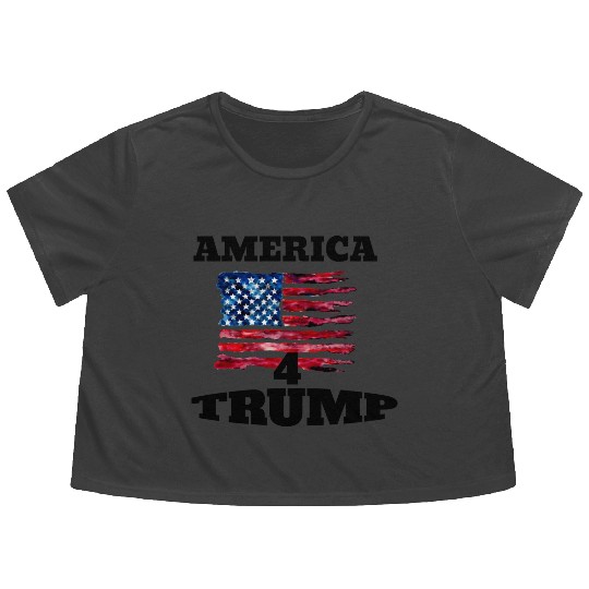 America 4 trump Flowy Cropped Tees