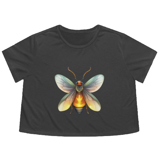 Shiny Firefly Flowy Cropped Tees