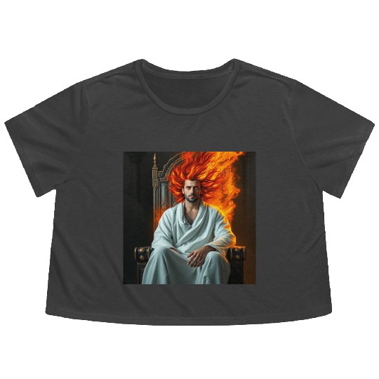 God of fire Flowy Cropped Tees