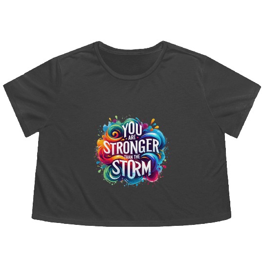 Wellness Collection - Stronger Than the Storm Flowy Cropped Tees