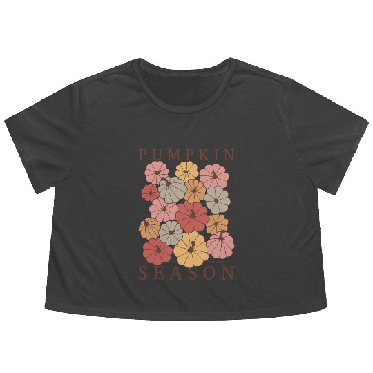 Boho Pumpkin Season: Fall Vibes & Autumn Charm Flowy Cropped Tees