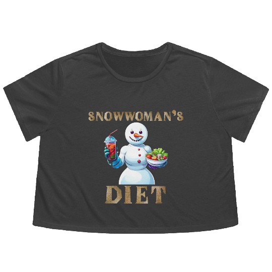 Snowwoman's Smoothie Surprise Flowy Cropped Tees
