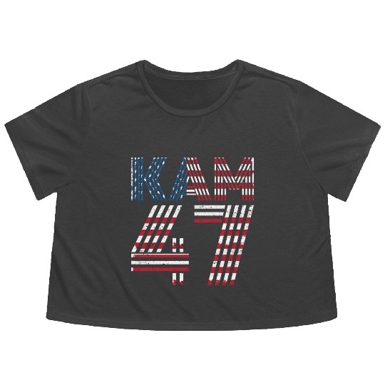 Kam 47 Kamala Harris President USA America 2024 Flowy Cropped Tees