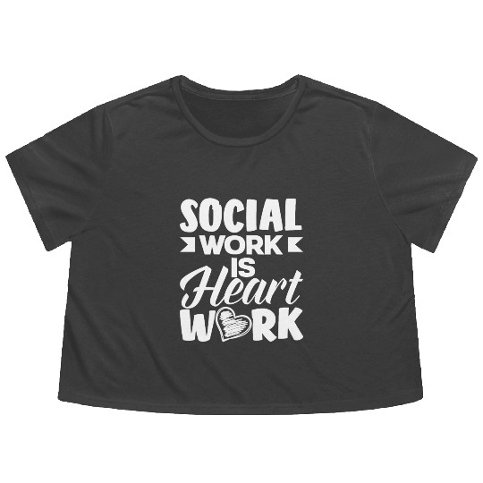 Social Work Is Heart Work Flowy Cropped Tees