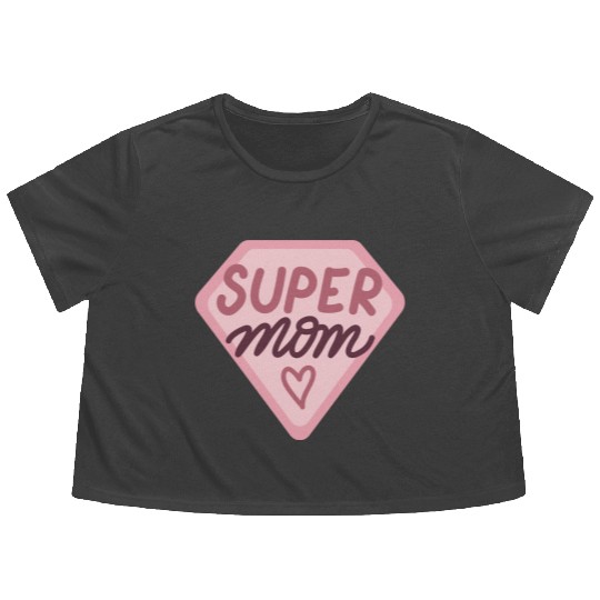 Super MOM Flowy Cropped Tees