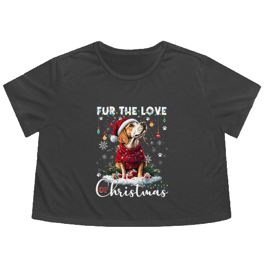 Bloodhound Christmas Tree Decorations Dog Lover Flowy Cropped Tees