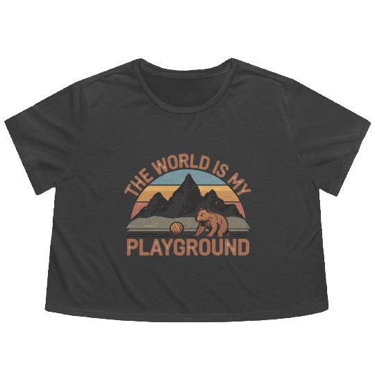 The World is My Playground Flowy Cropped Tees