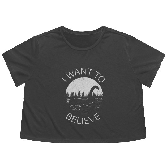 I Want To Believe -Nessie Flowy Cropped Tees