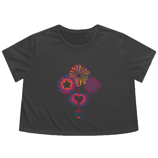 Fireworks for Diwali Celebration Flowy Cropped Tees