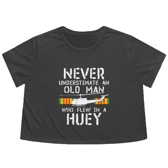 Sky Warriors: Huey Pilots of the Vietnam War Flowy Cropped Tees