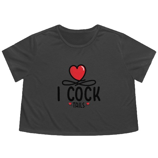 Funny I Love Cocktails 5 Flowy Cropped Tees