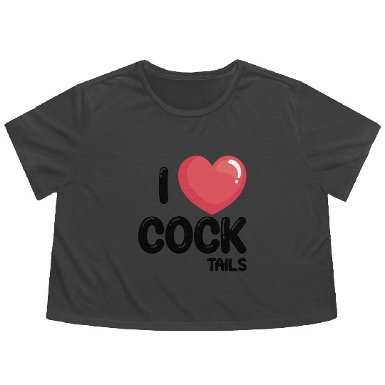 Funny I Love Cocktails 1 Flowy Cropped Tees