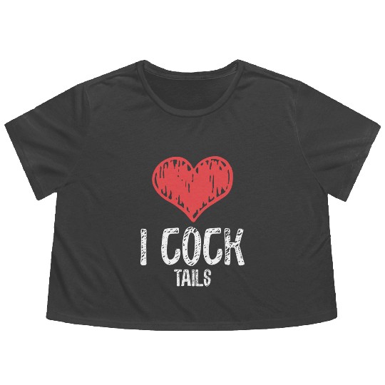 Funny I Love Cocktails 4 Flowy Cropped Tees