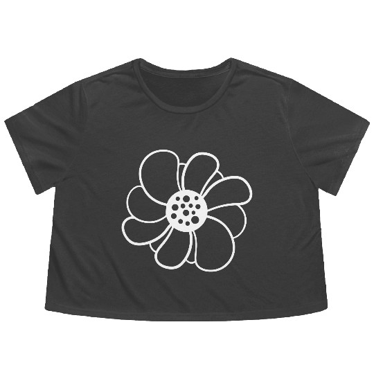 Beautiful White Daisies Flowers Spring Summer Fun Flowy Cropped Tees