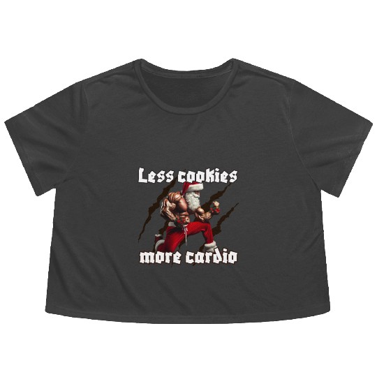 Muscle Santa Flowy Cropped Tees – Christmas Workout Apparel