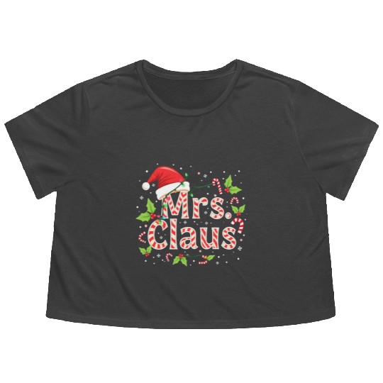 MRS CLAUS Flowy Cropped Tees