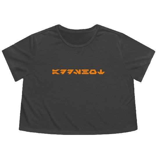 addshot Aurebesh Orange Flowy Cropped Tees
