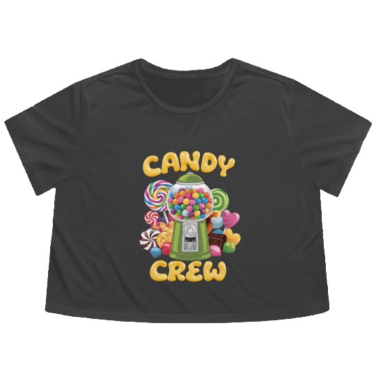Candy Security Crew Lollipop Gummy Sweet Birthday Flowy Cropped Tees
