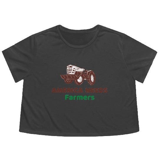America Needs Farmers Flowy Cropped Tees