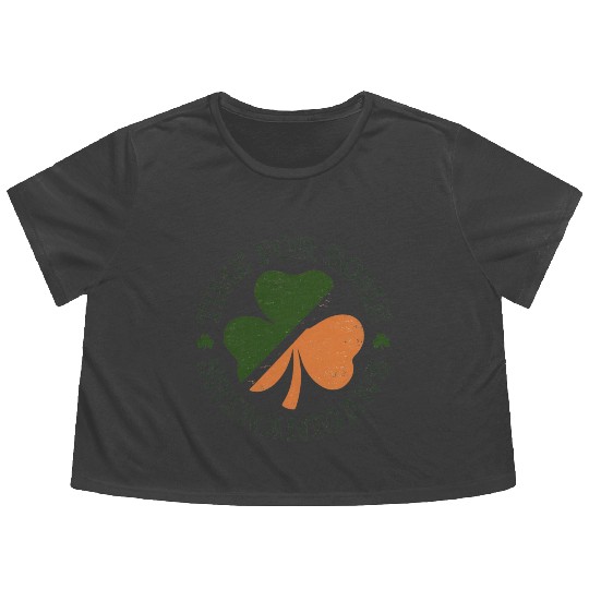 St. Patrick's Time For Some Shenanigans Clover Flowy Cropped Tees